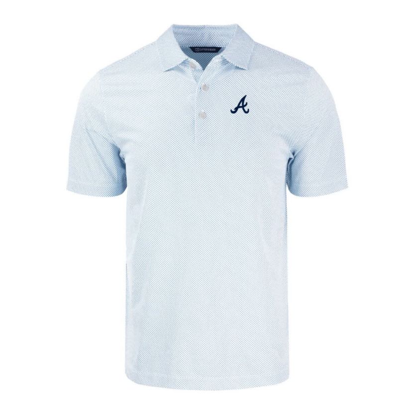 MLB Light Atlanta Braves Pike Eco Symmetry Print Stretch Recycled Polo