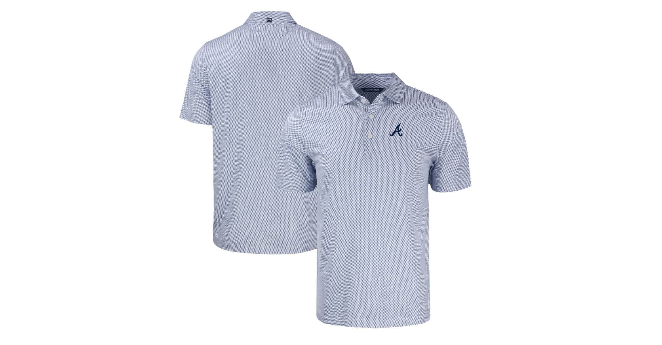 MLB Atlanta Braves Pike Eco Symmetry Print Stretch Recycled Polo