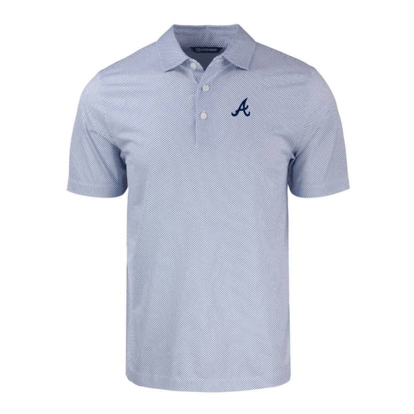 MLB Atlanta Braves Pike Eco Symmetry Print Stretch Recycled Polo