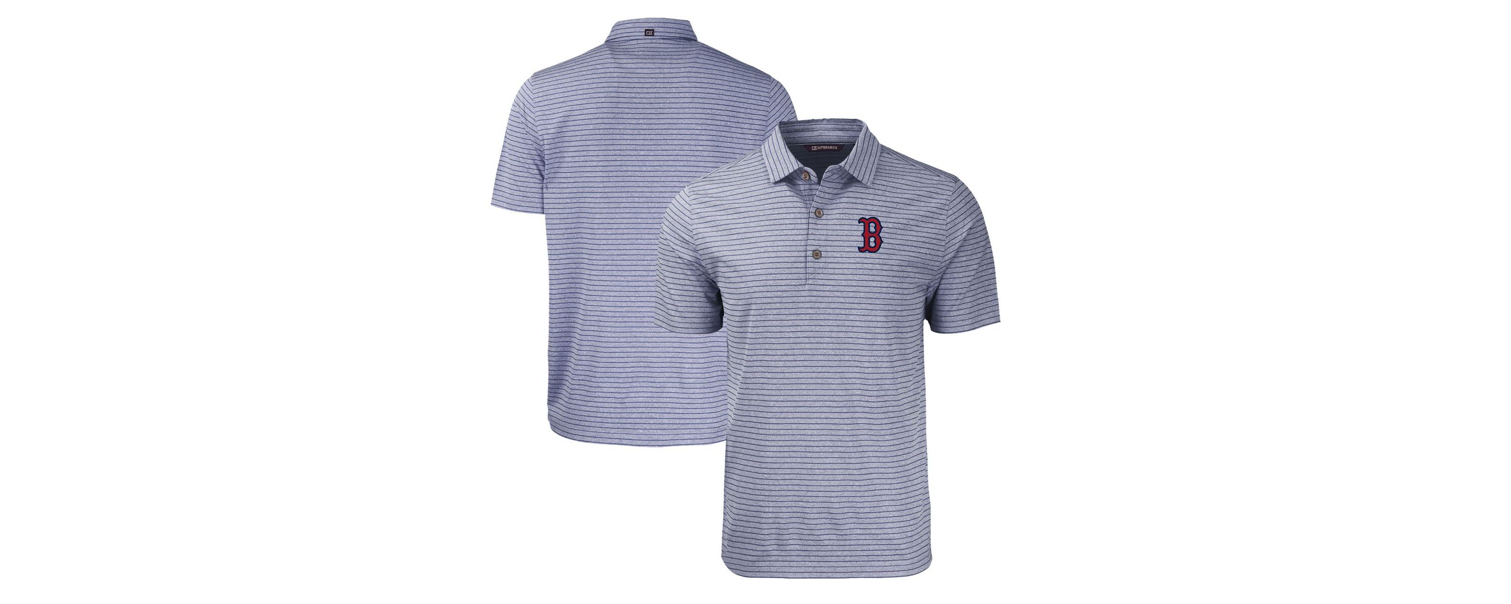 Boston Red Sox MLB Boston Sox Forge Eco ed Stripe Stretch Recycled Polo