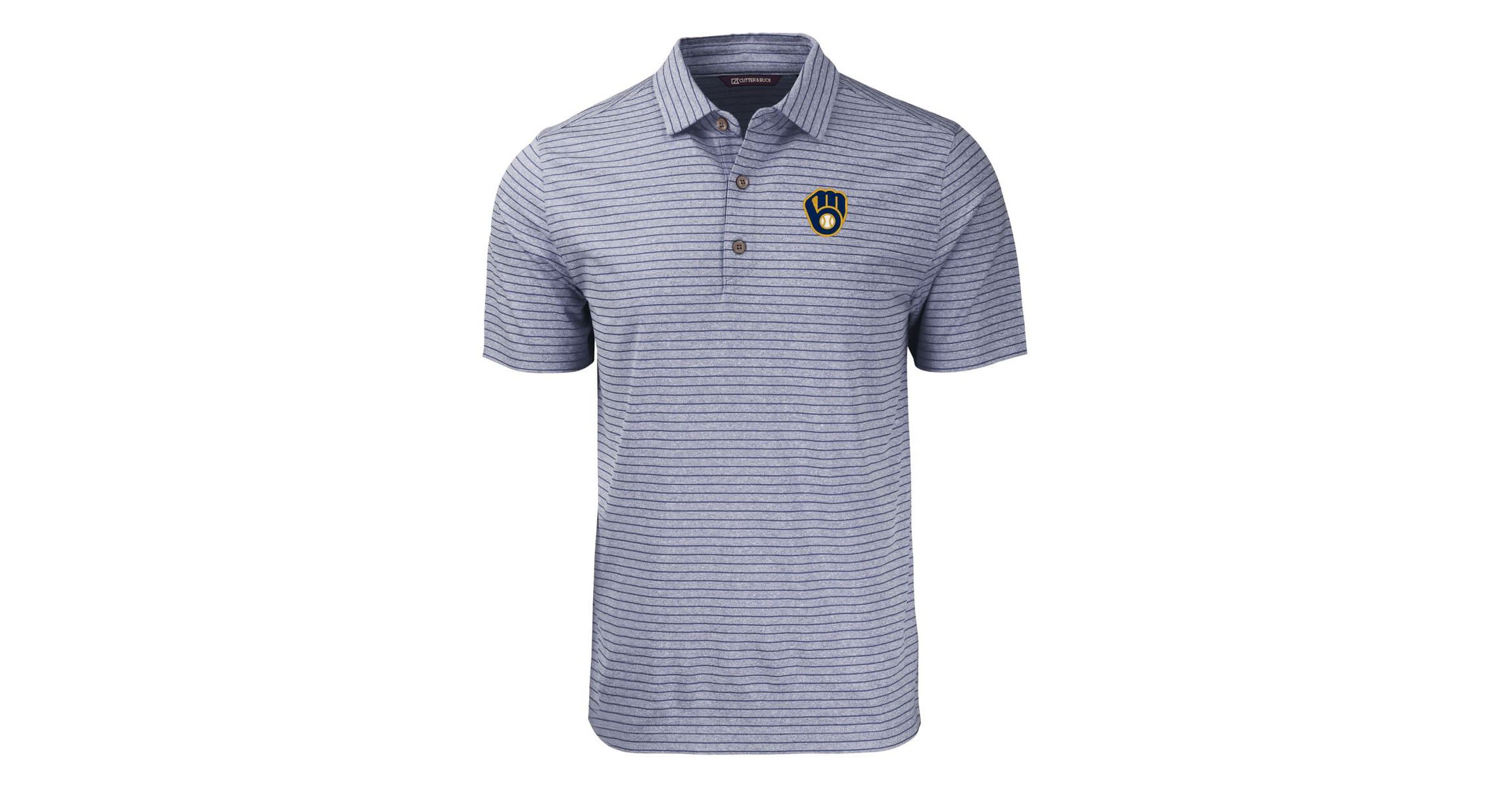 MLB Milwaukee Brewers Forge Eco ed Stripe Stretch Recycled Polo