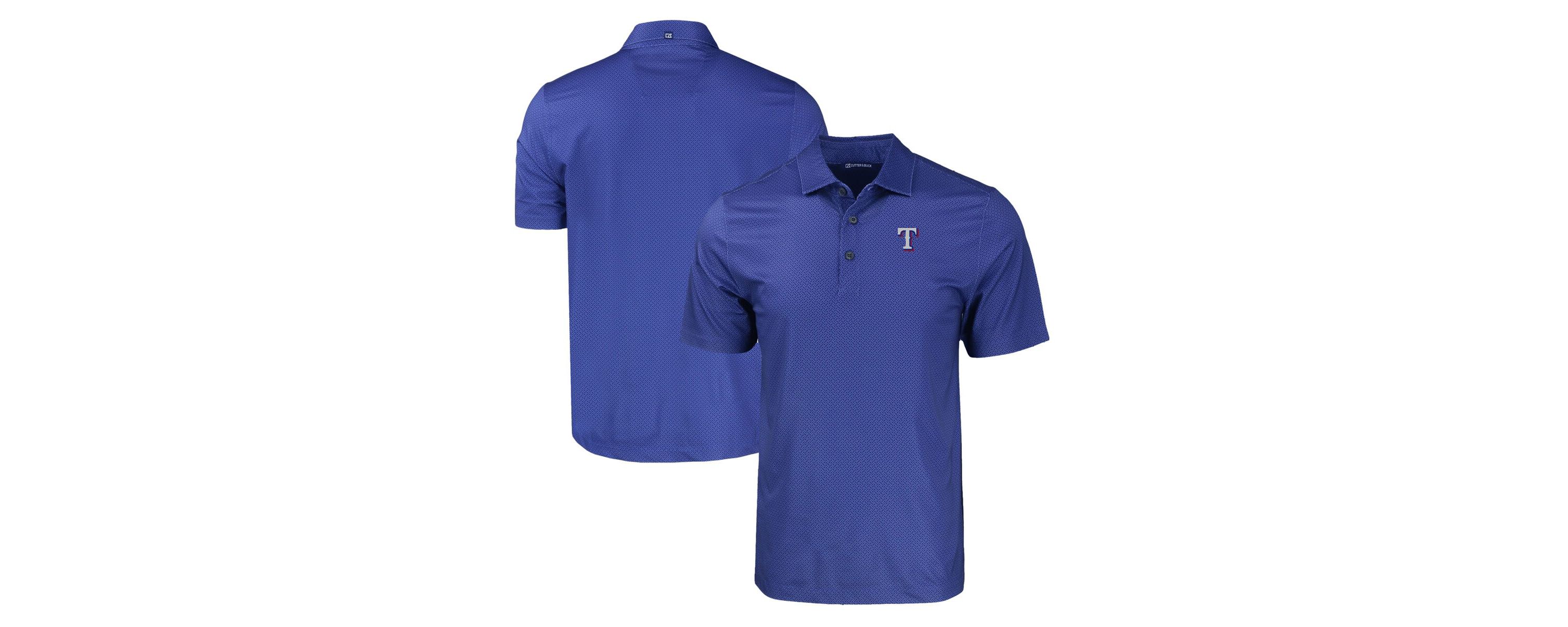 MLB Texas Rangers Pike Eco Tonal Geo Print Stretch Recycled Polo