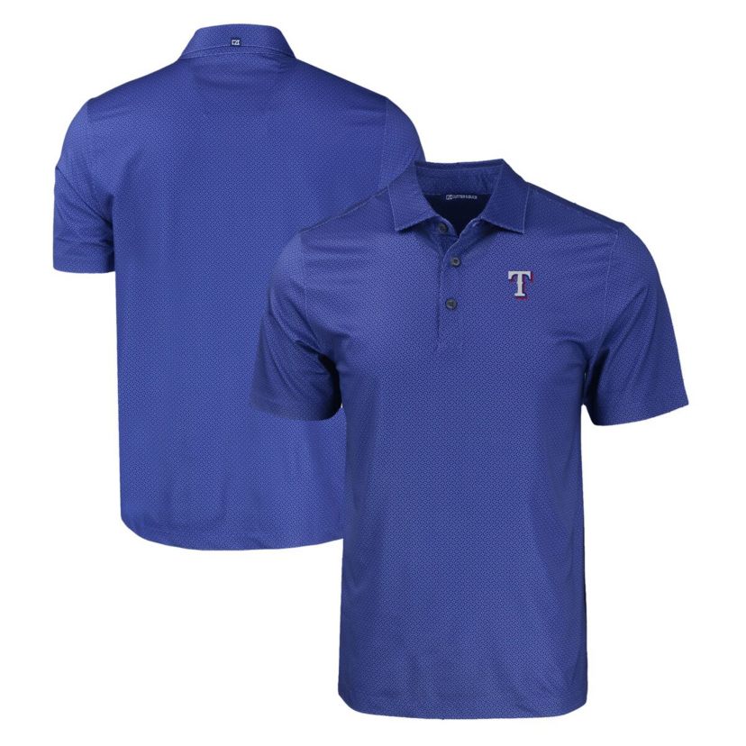 MLB Texas Rangers Pike Eco Tonal Geo Print Stretch Recycled Polo