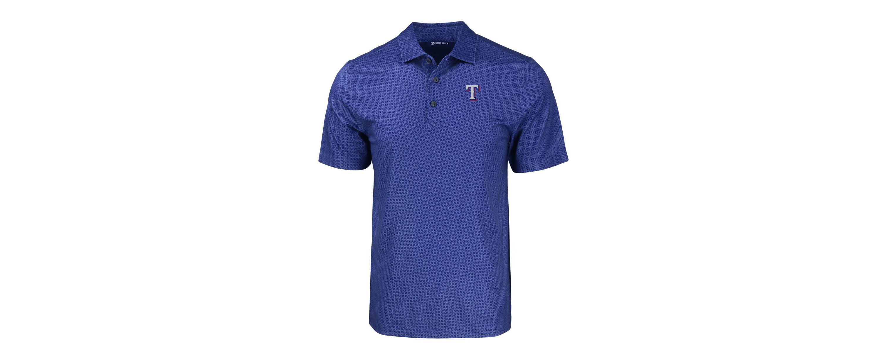 MLB Texas Rangers Pike Eco Tonal Geo Print Stretch Recycled Polo