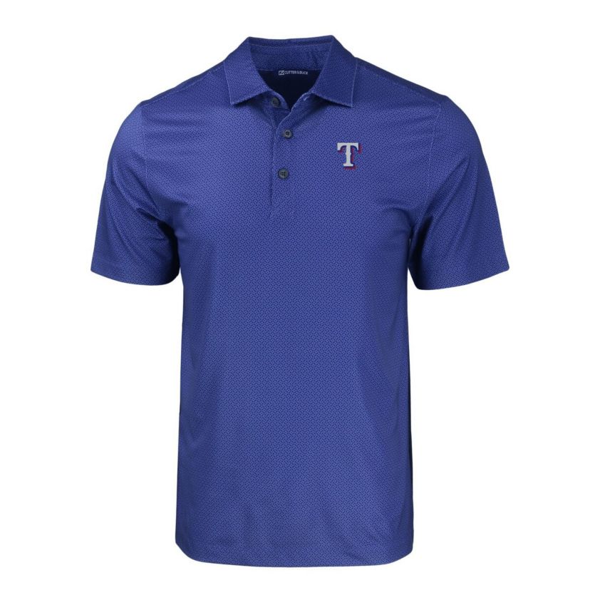 MLB Texas Rangers Pike Eco Tonal Geo Print Stretch Recycled Polo