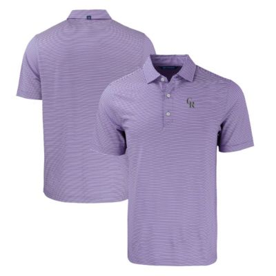 Cutter & Buck Men's MLB Colorado Rockies Forge Eco Double Stripe Stretch Recycled Polo