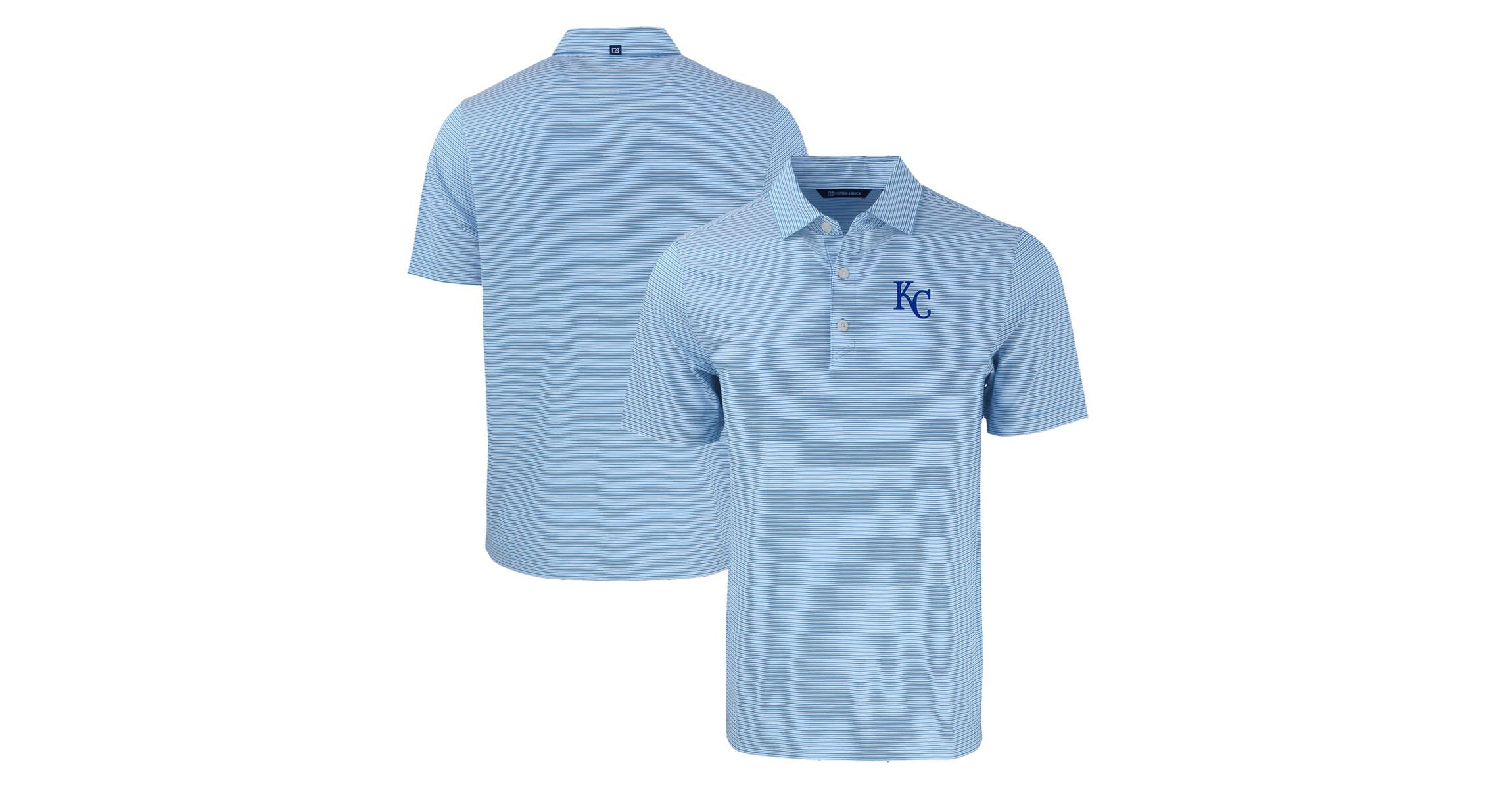 MLB Light Kansas City Royals Forge Eco Double Stripe Stretch Recycled Polo