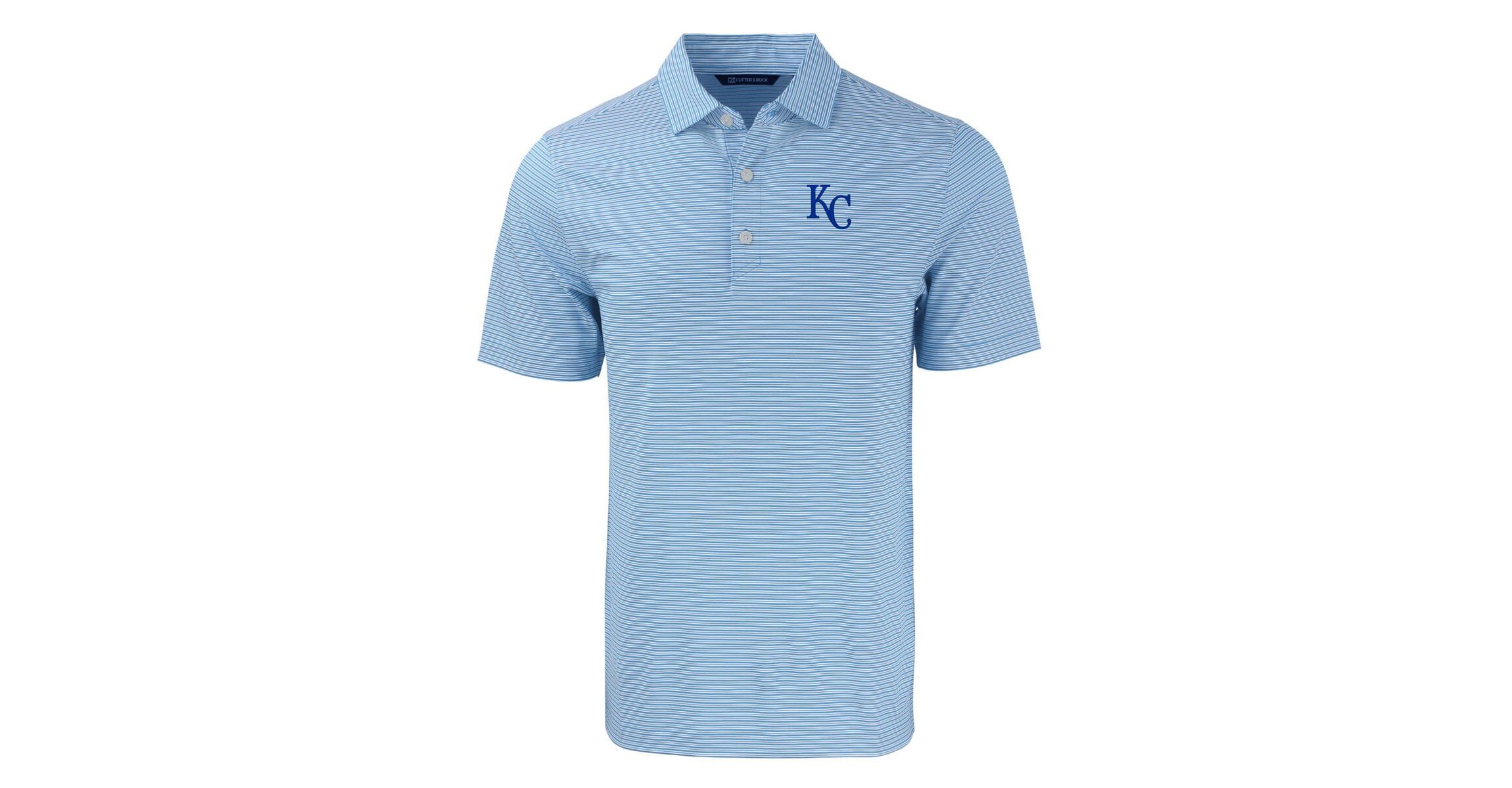 MLB Light Kansas City Royals Forge Eco Double Stripe Stretch Recycled Polo
