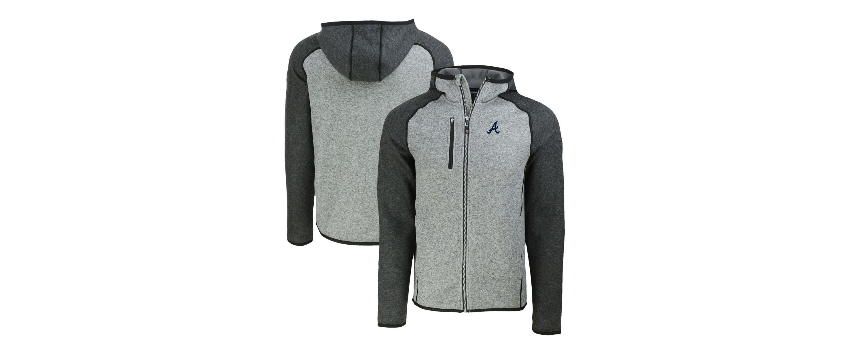 MLB Heather Charcoal/Heather Atlanta Braves Mainsail Full-Zip Hooded Jacket