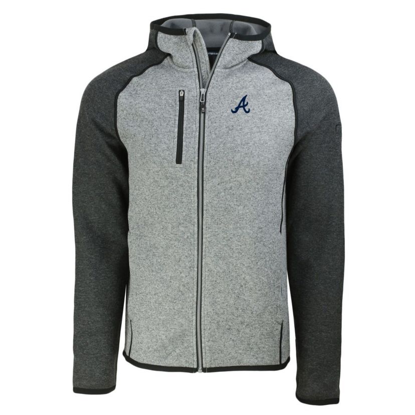 MLB Heather Charcoal/Heather Atlanta Braves Mainsail Full-Zip Hooded Jacket
