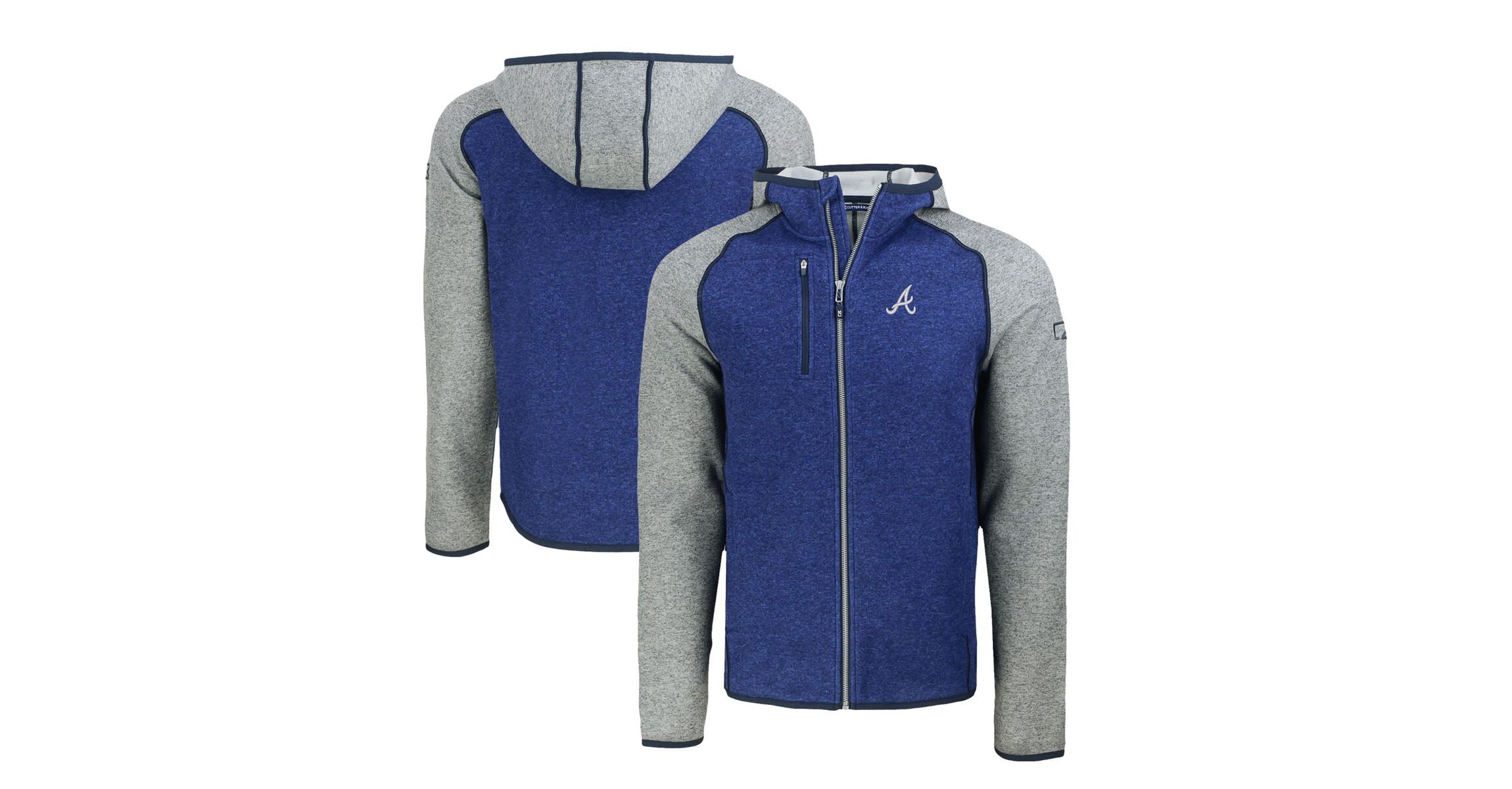 MLB Royal/Heather Atlanta Braves Mainsail Full-Zip Hooded Jacket