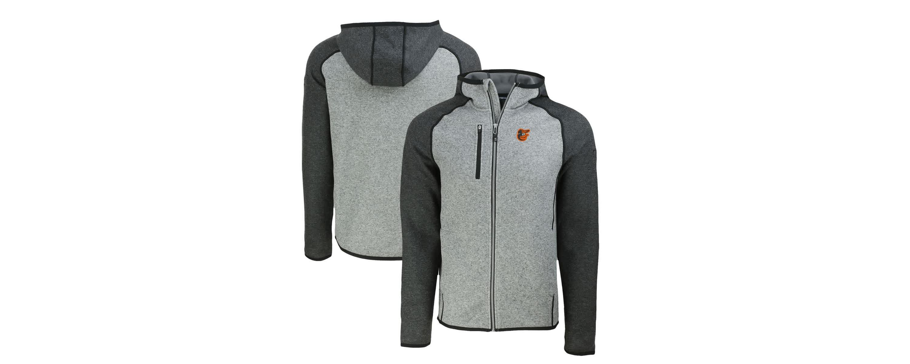 MLB Heather Charcoal/Heather Baltimore Orioles Mainsail Full-Zip Hooded Jacket