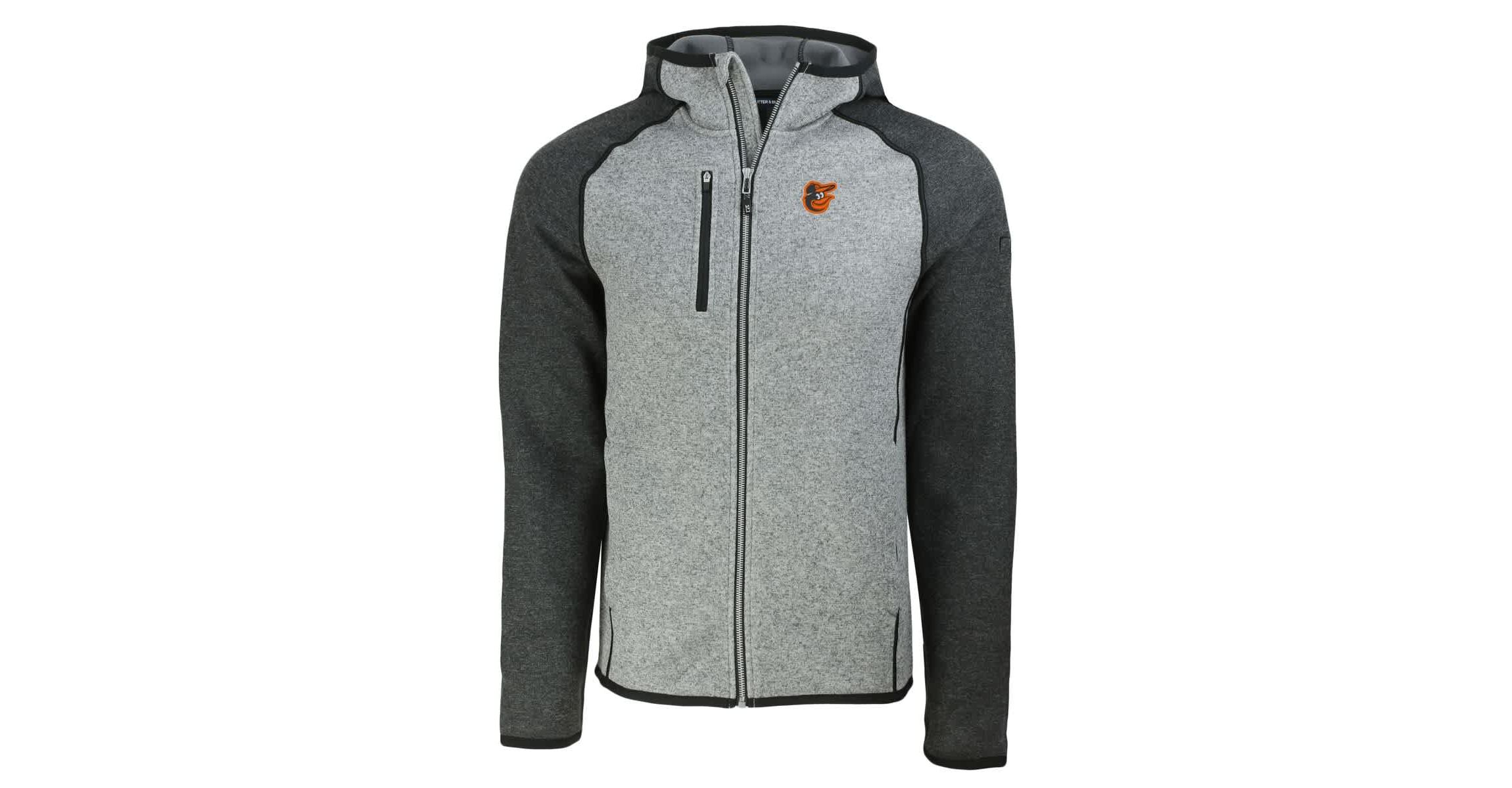 MLB Heather Charcoal/Heather Baltimore Orioles Mainsail Full-Zip Hooded Jacket