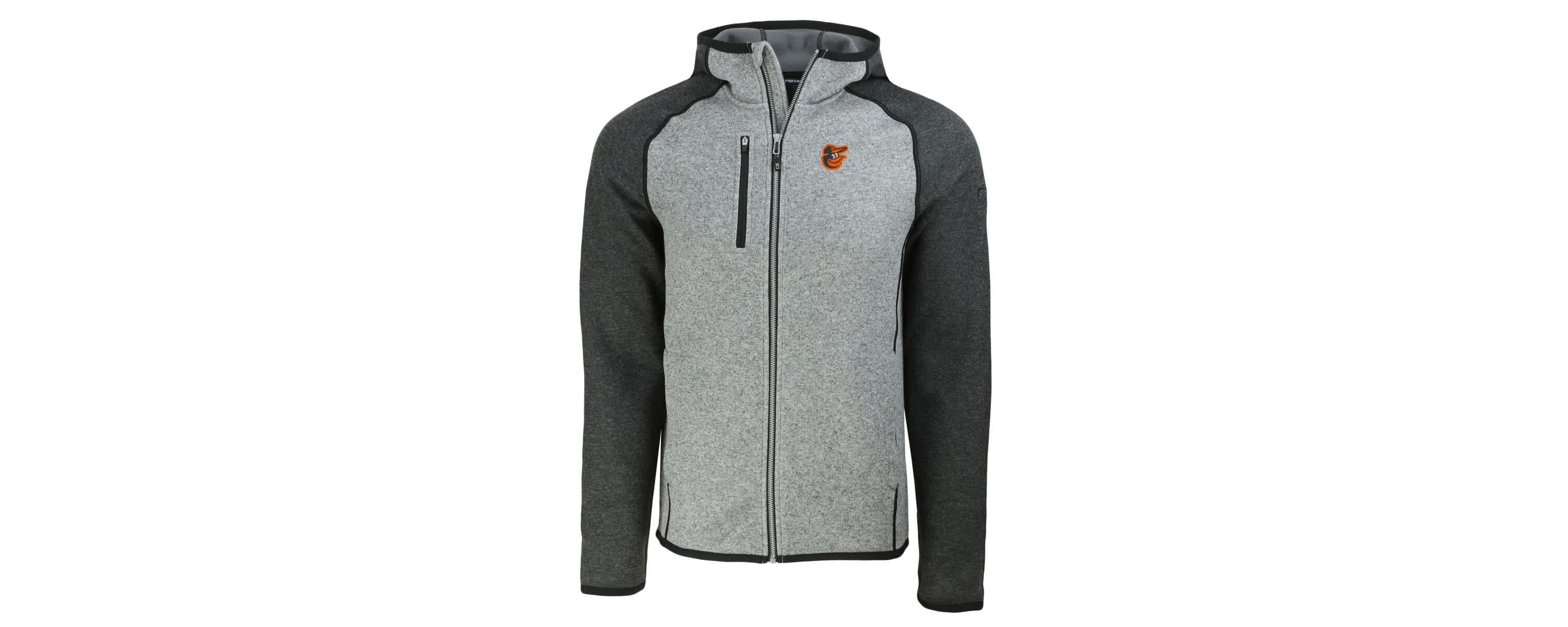 MLB Heather Charcoal/Heather Baltimore Orioles Mainsail Full-Zip Hooded Jacket