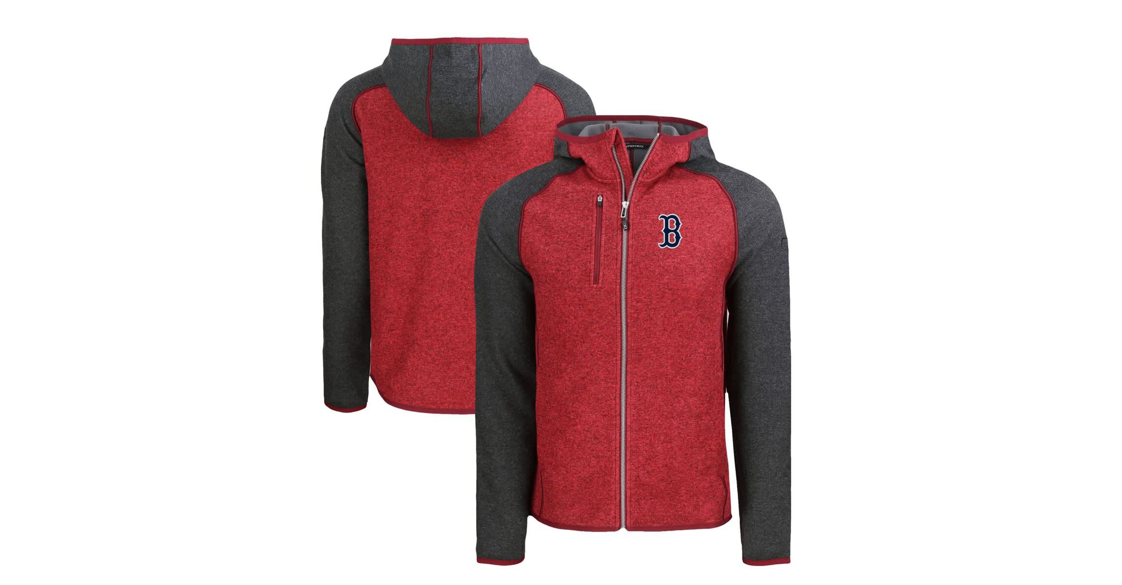 Boston Red Sox MLB Heather Charcoal/Red Boston Sox Mainsail Full-Zip Hooded Jacket