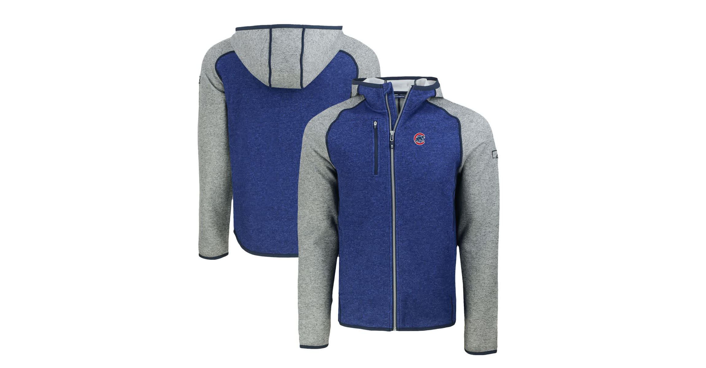 MLB Royal/Heather Chicago Cubs Mainsail Full-Zip Hooded Jacket