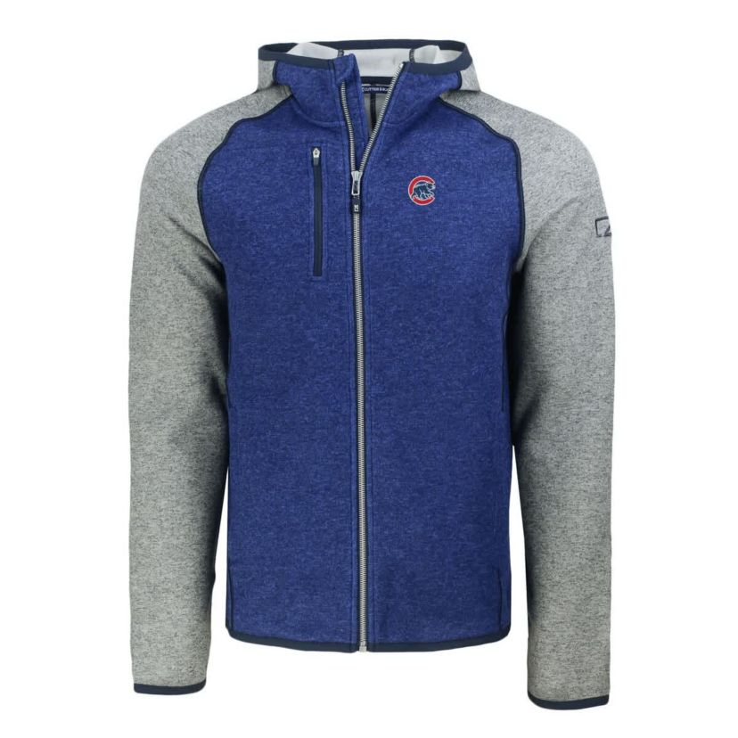 MLB Royal/Heather Chicago Cubs Mainsail Full-Zip Hooded Jacket