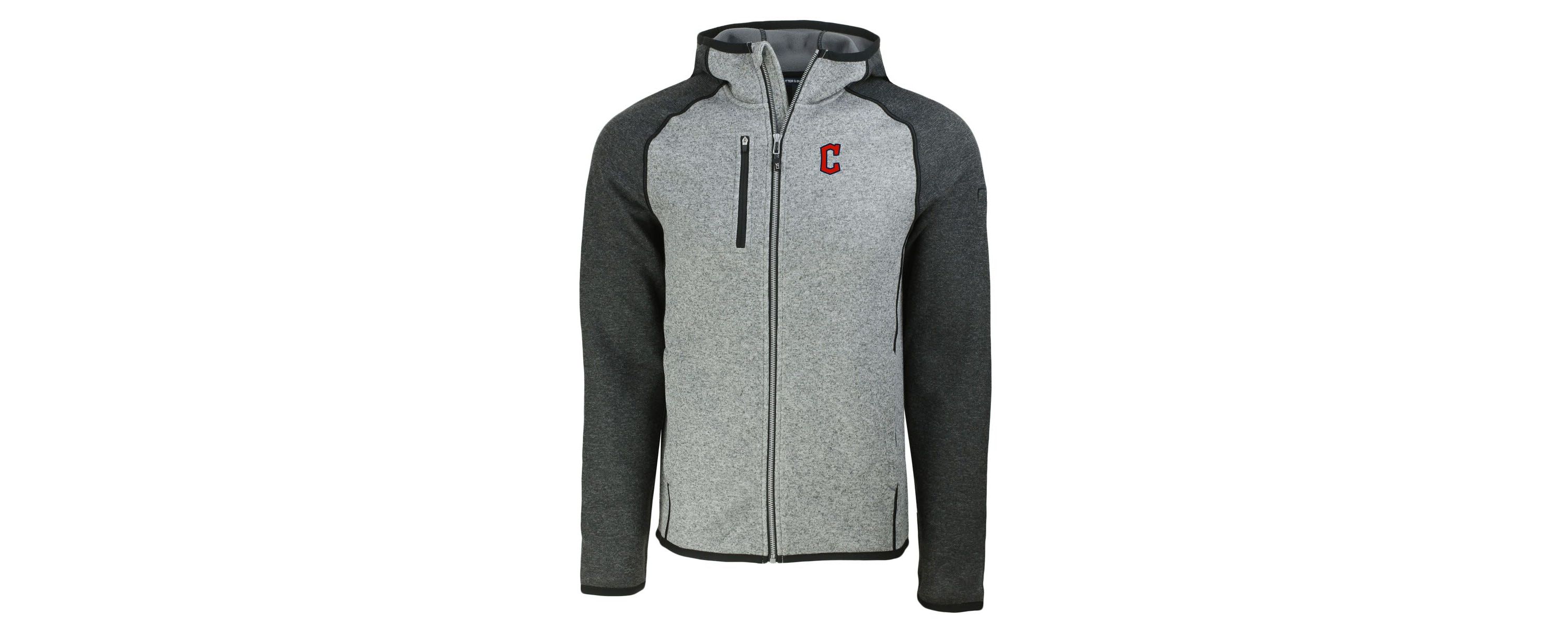 MLB Heather Charcoal/Heather Cleveland Guardians Mainsail Full-Zip Hooded Jacket