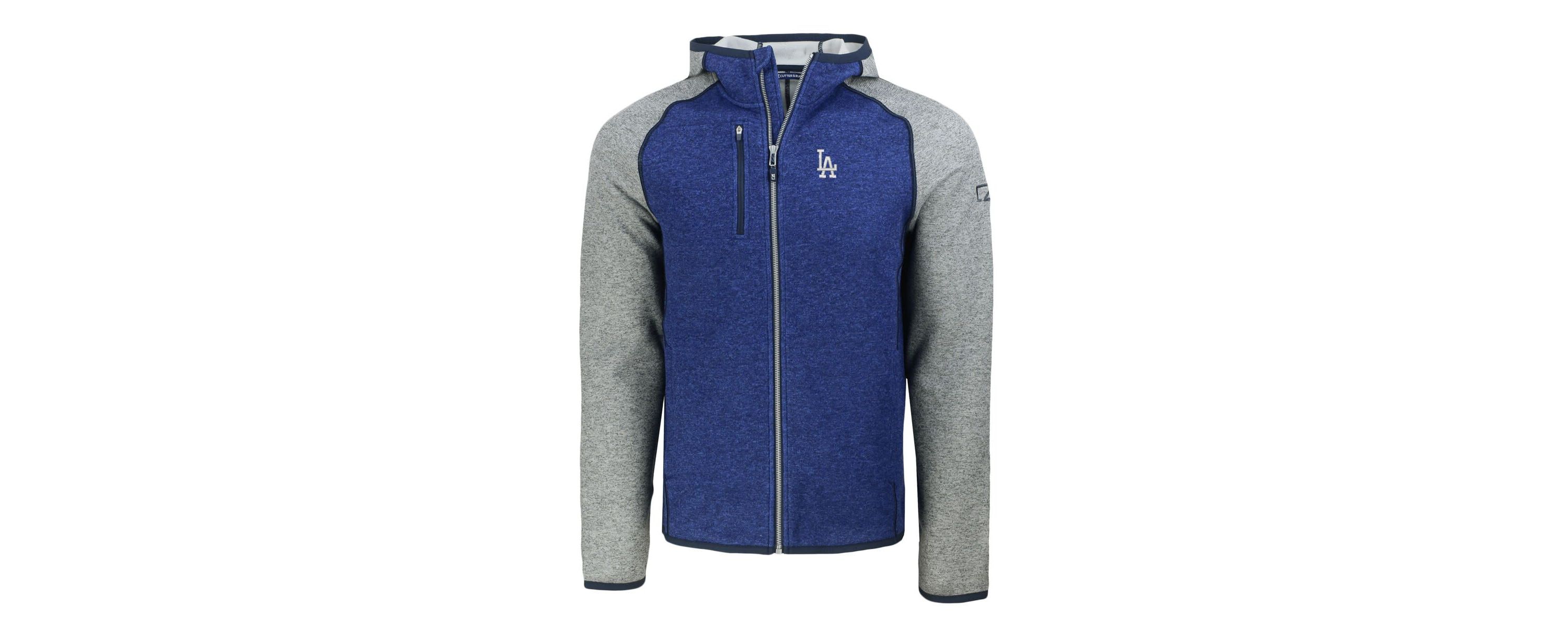 MLB Royal/Heather Los Angeles Dodgers Mainsail Full-Zip Hooded Jacket