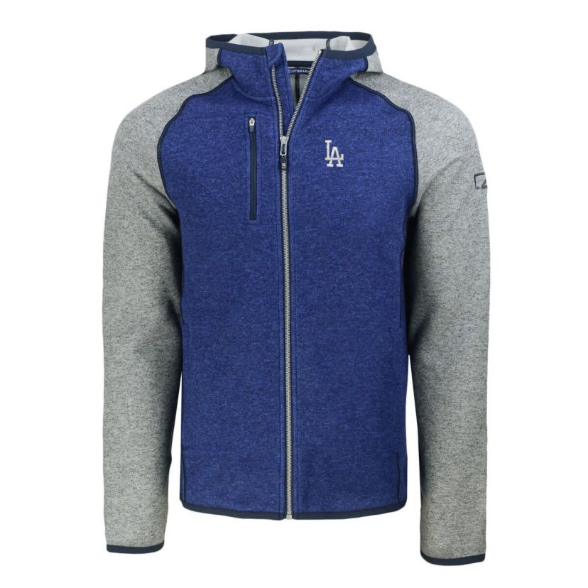 MLB Royal/Heather Los Angeles Dodgers Mainsail Full-Zip Hooded Jacket
