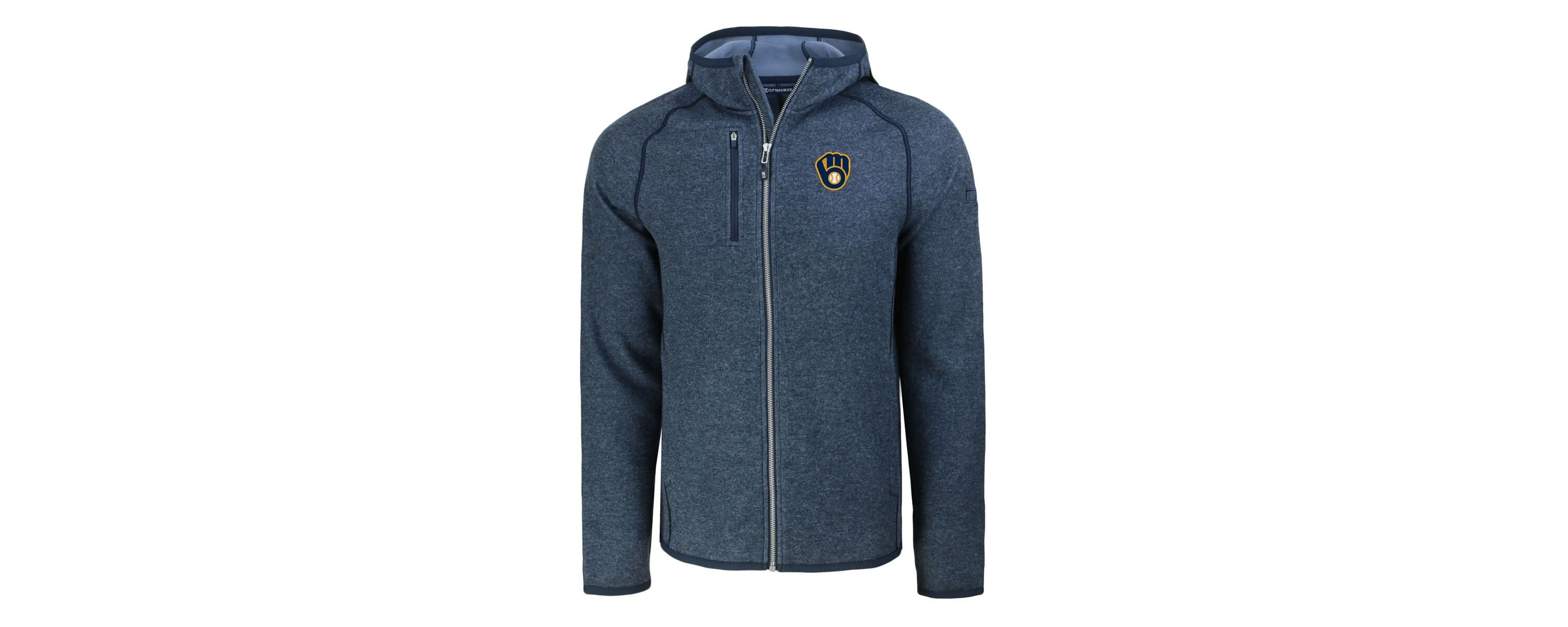 MLB Heather Milwaukee Brewers Mainsail Full-Zip Hooded Jacket