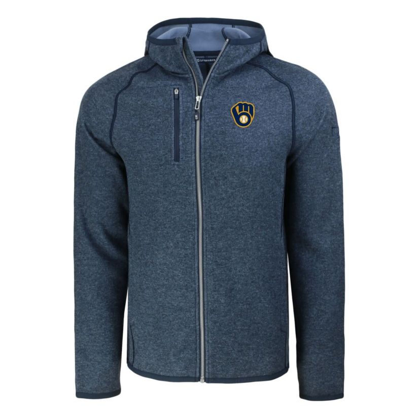 MLB Heather Milwaukee Brewers Mainsail Full-Zip Hooded Jacket
