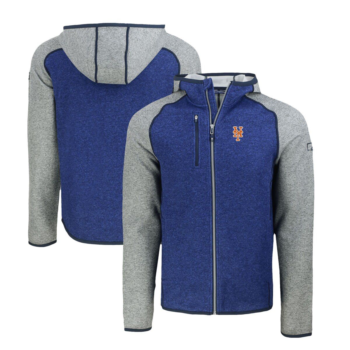 MLB Royal/Heather New York Mets Mainsail Full-Zip Hooded Jacket