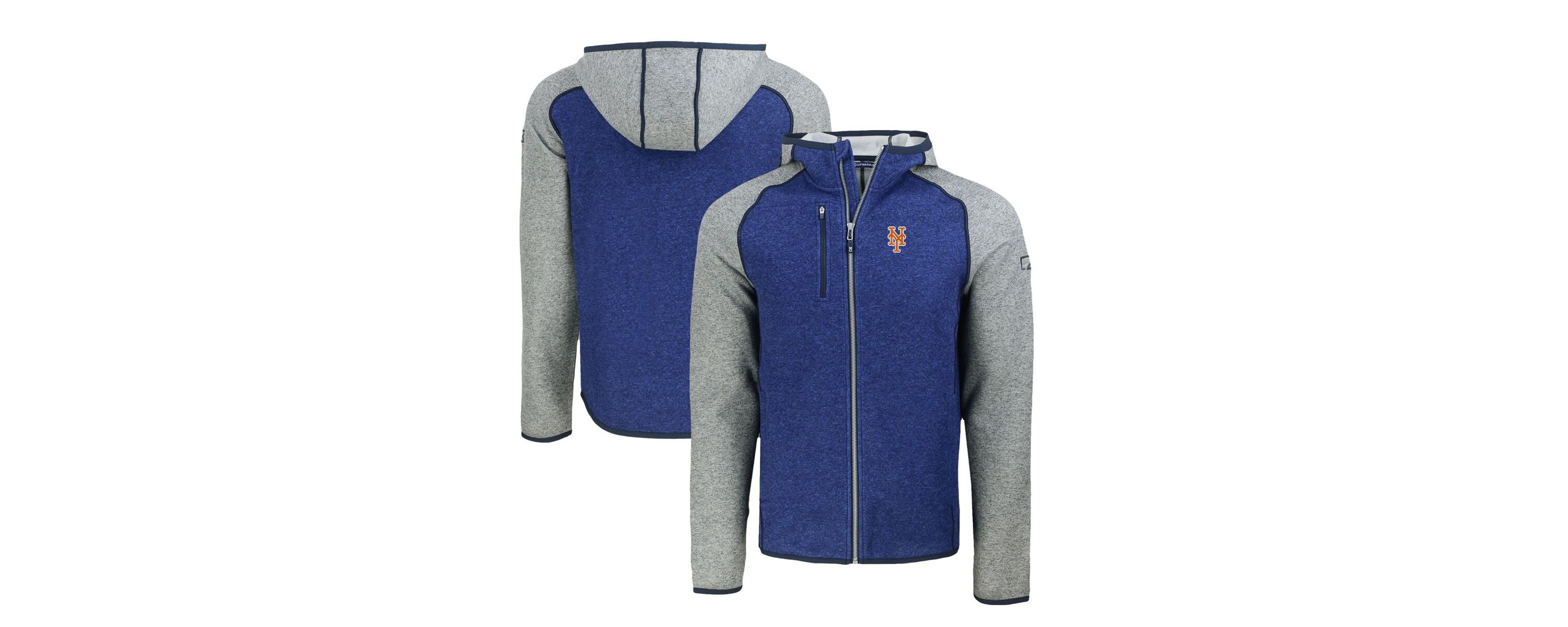 MLB Royal/Heather New York Mets Mainsail Full-Zip Hooded Jacket