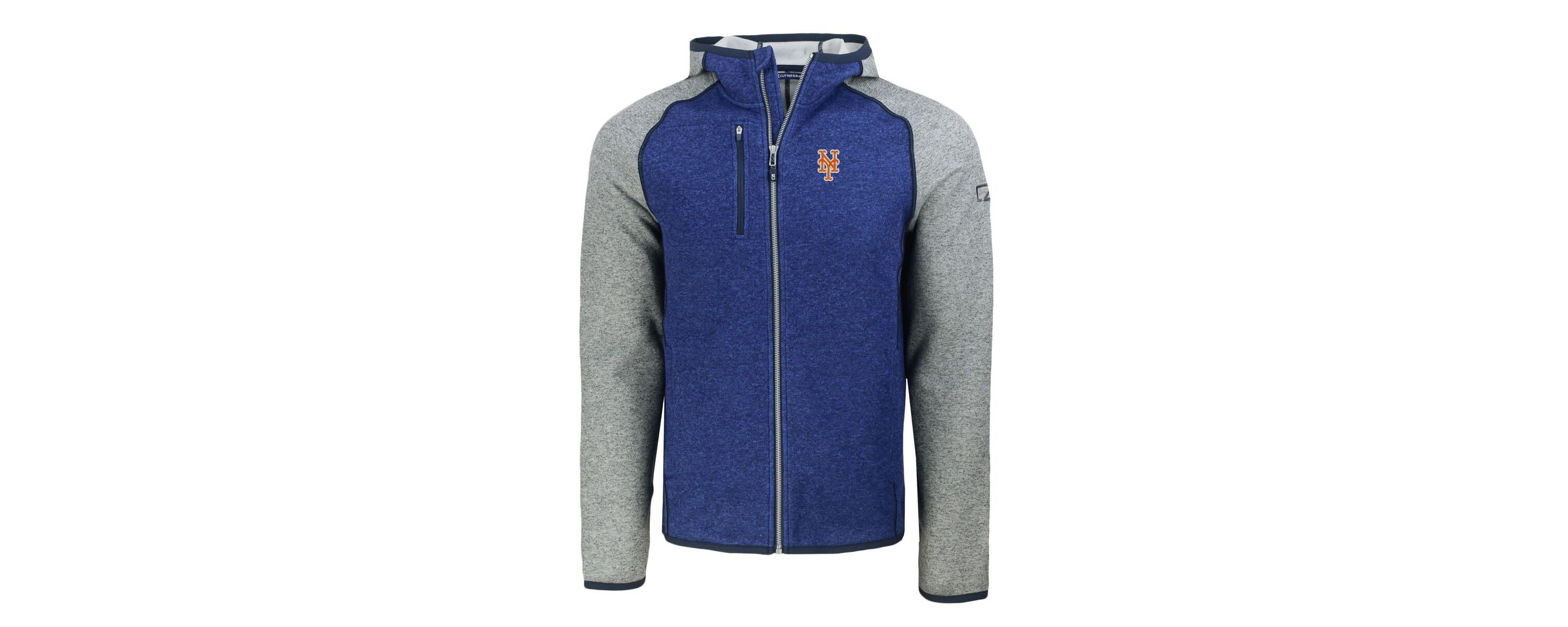 MLB Royal/Heather New York Mets Mainsail Full-Zip Hooded Jacket