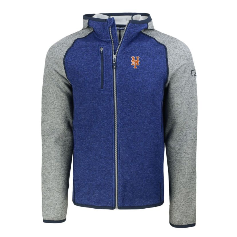 MLB Royal/Heather New York Mets Mainsail Full-Zip Hooded Jacket