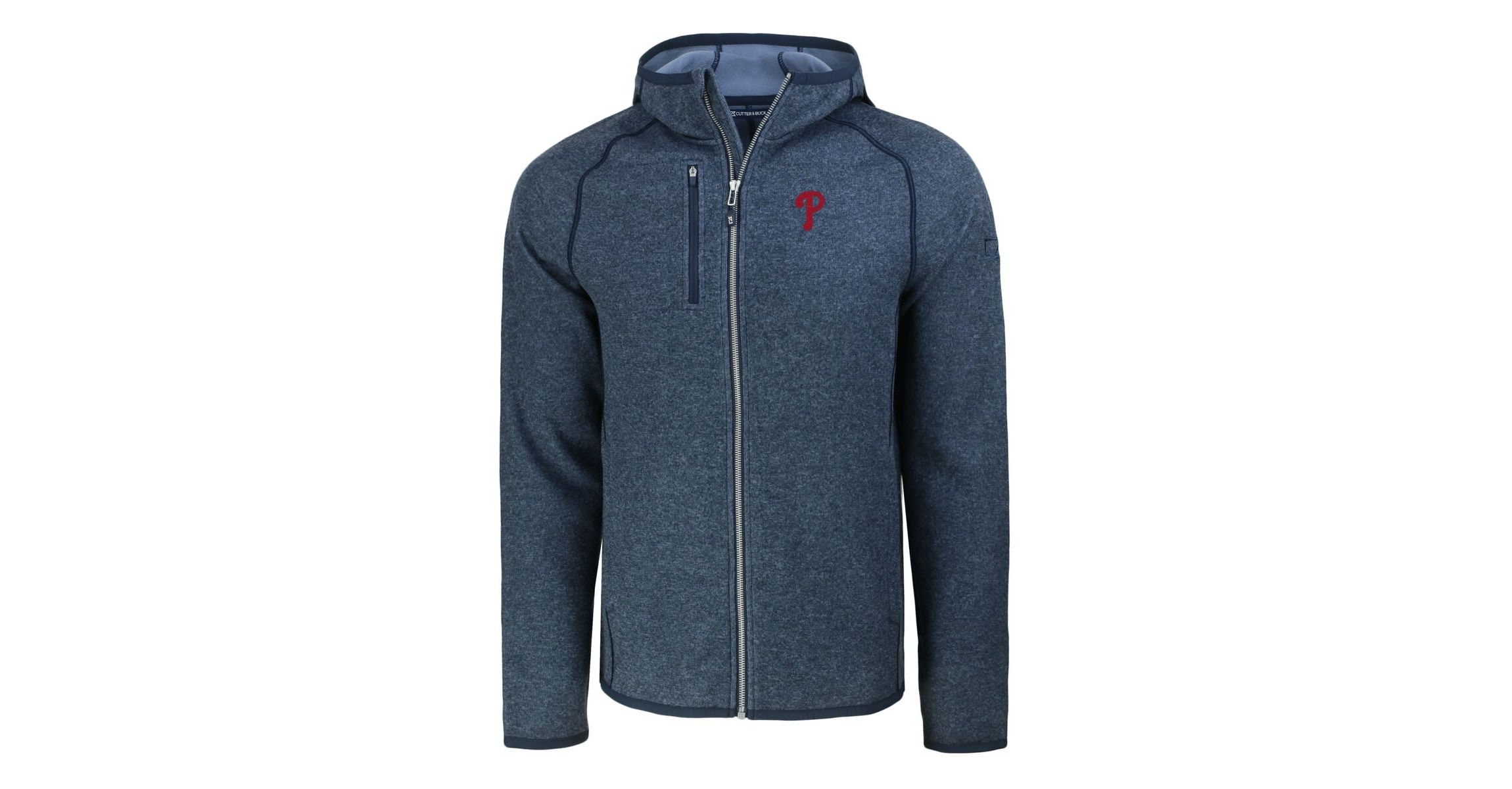 MLB Heather Philadelphia Phillies Mainsail Full-Zip Hooded Jacket