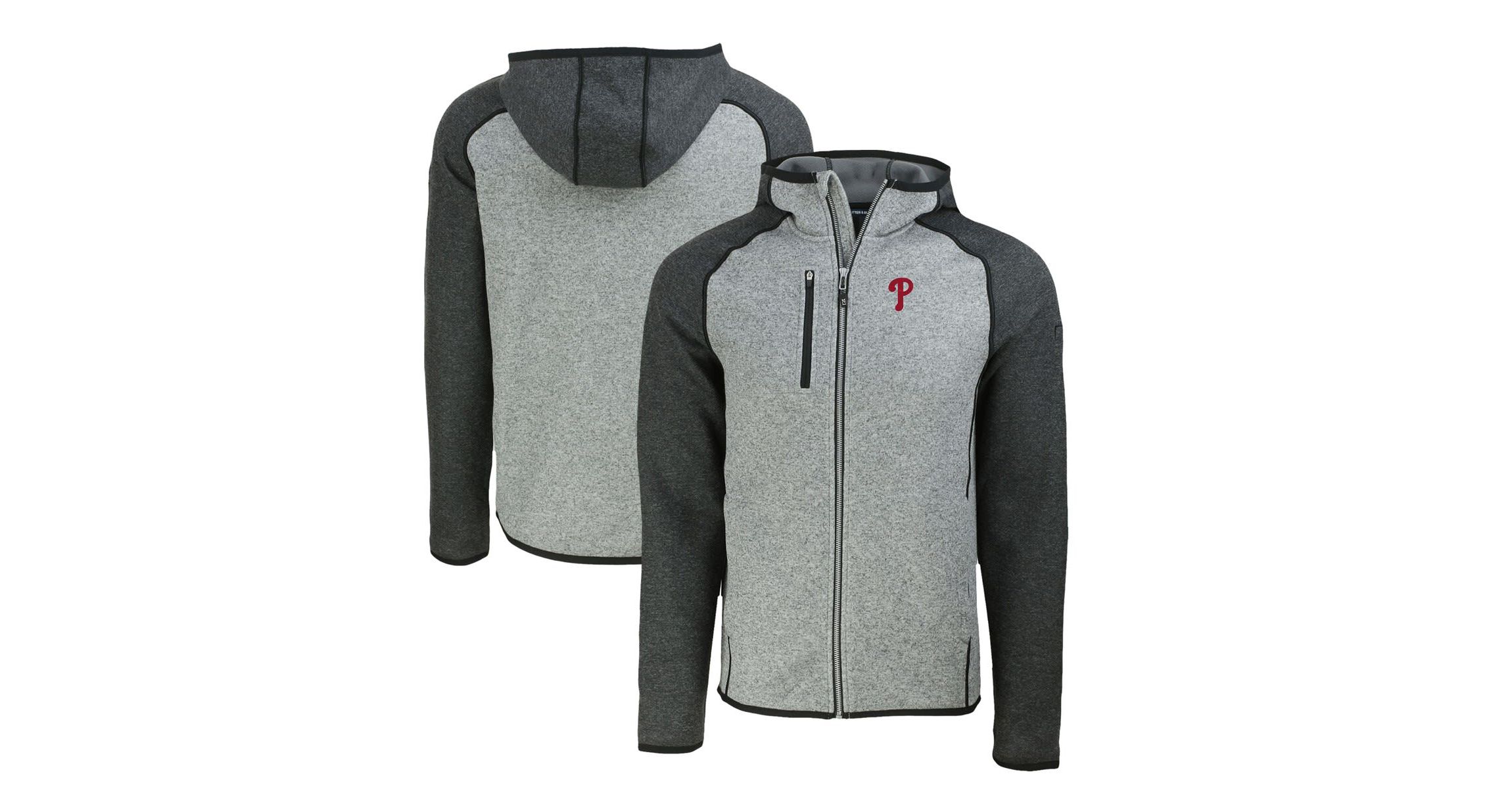 MLB Heather Charcoal/Heather Philadelphia Phillies Mainsail Full-Zip Hooded Jacket