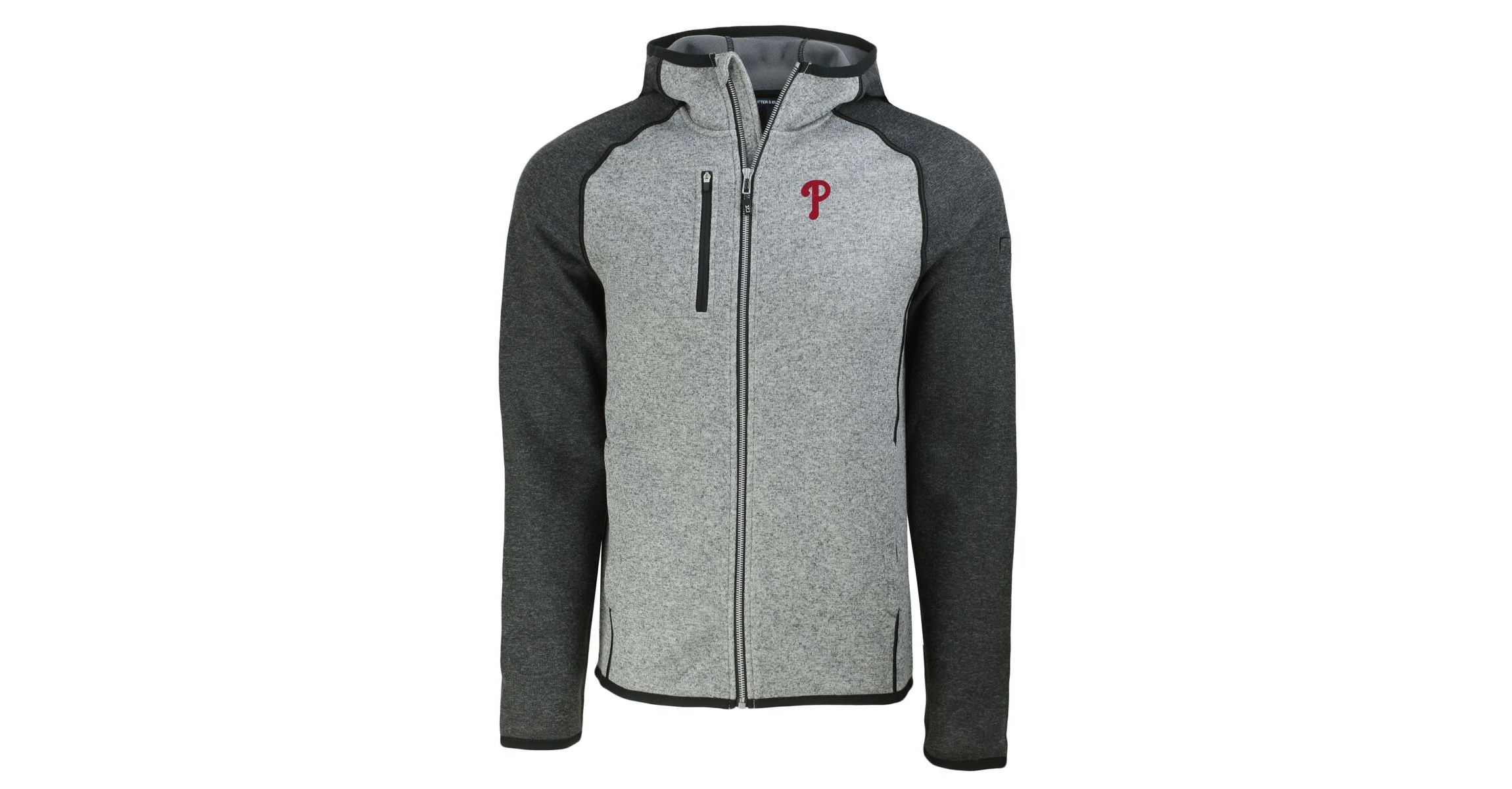 MLB Heather Charcoal/Heather Philadelphia Phillies Mainsail Full-Zip Hooded Jacket