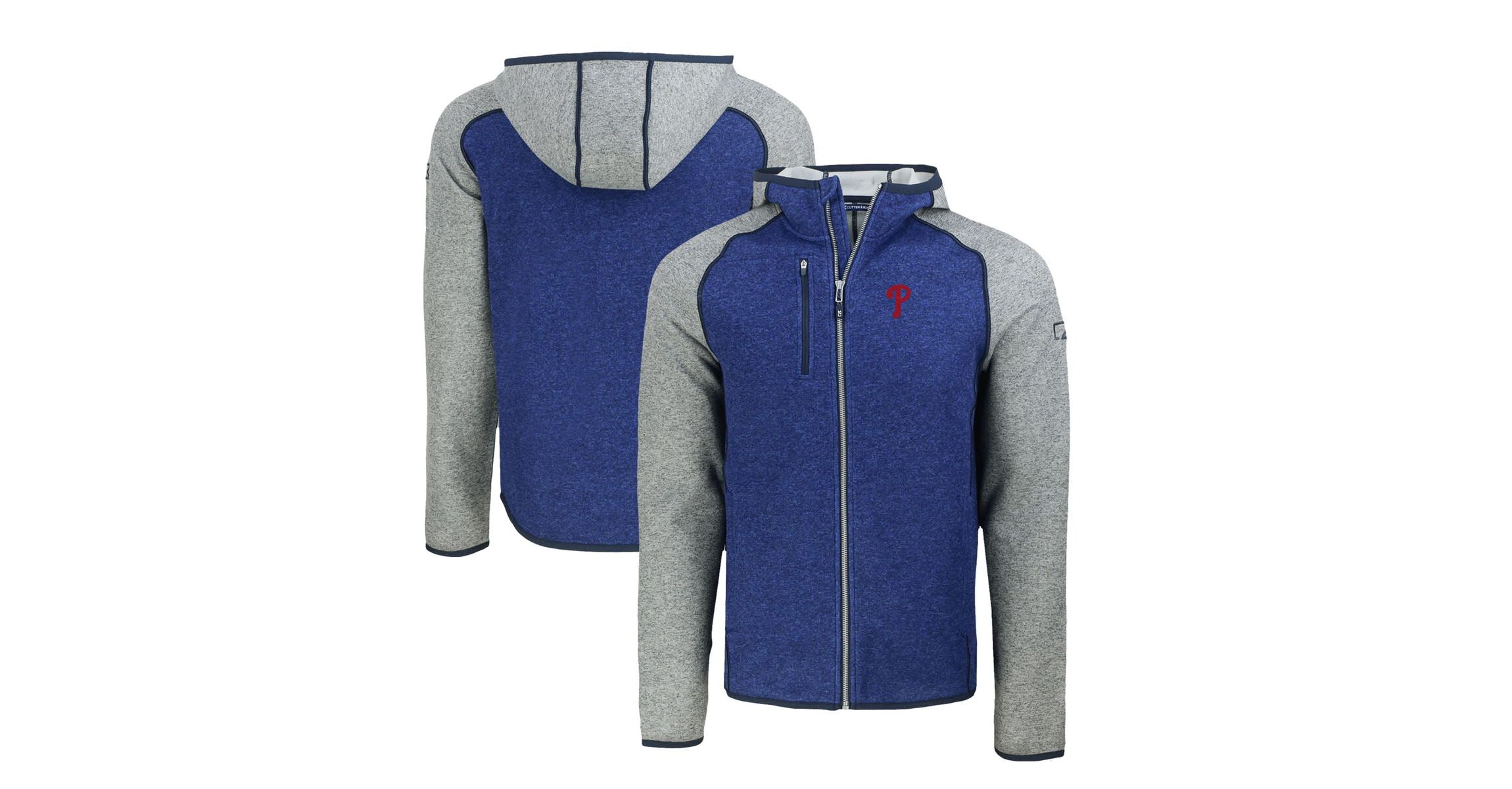 MLB Royal/Heather Philadelphia Phillies Mainsail Full-Zip Hooded Jacket
