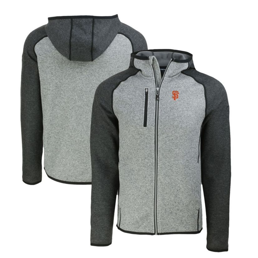 MLB Heather Charcoal/Heather San Francisco Giants Mainsail Full-Zip Hooded Jacket