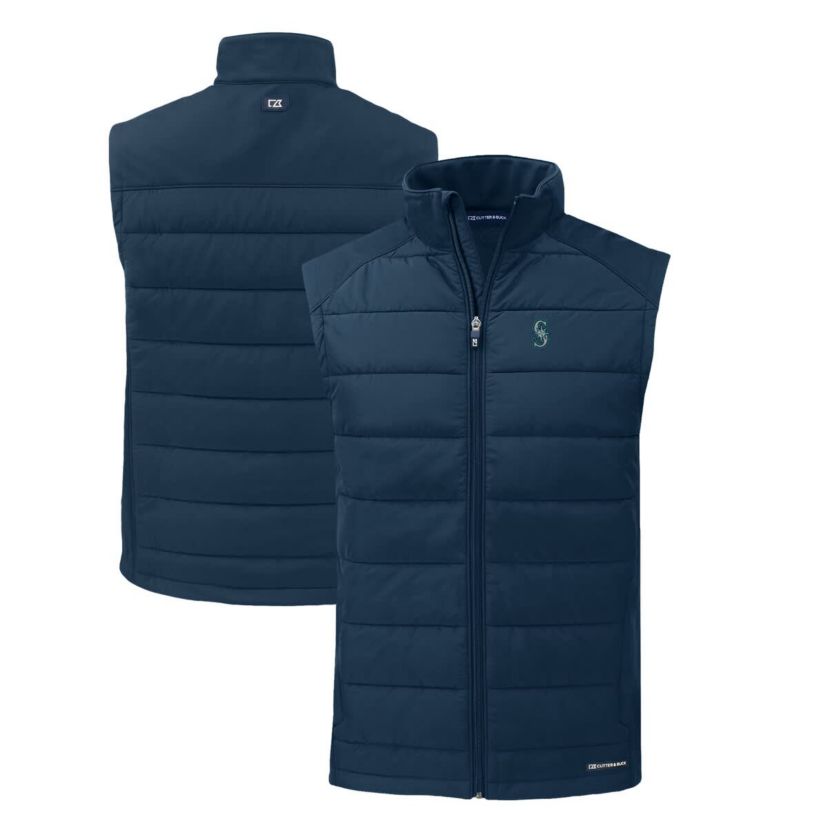 MLB Seattle Mariners Evoke Hybrid Eco Softshell Recycled Full-Zip Vest