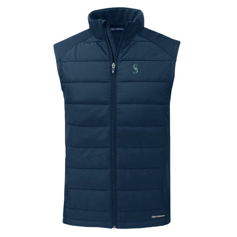 MLB Seattle Mariners Evoke Hybrid Eco Softshell Recycled Full-Zip Vest