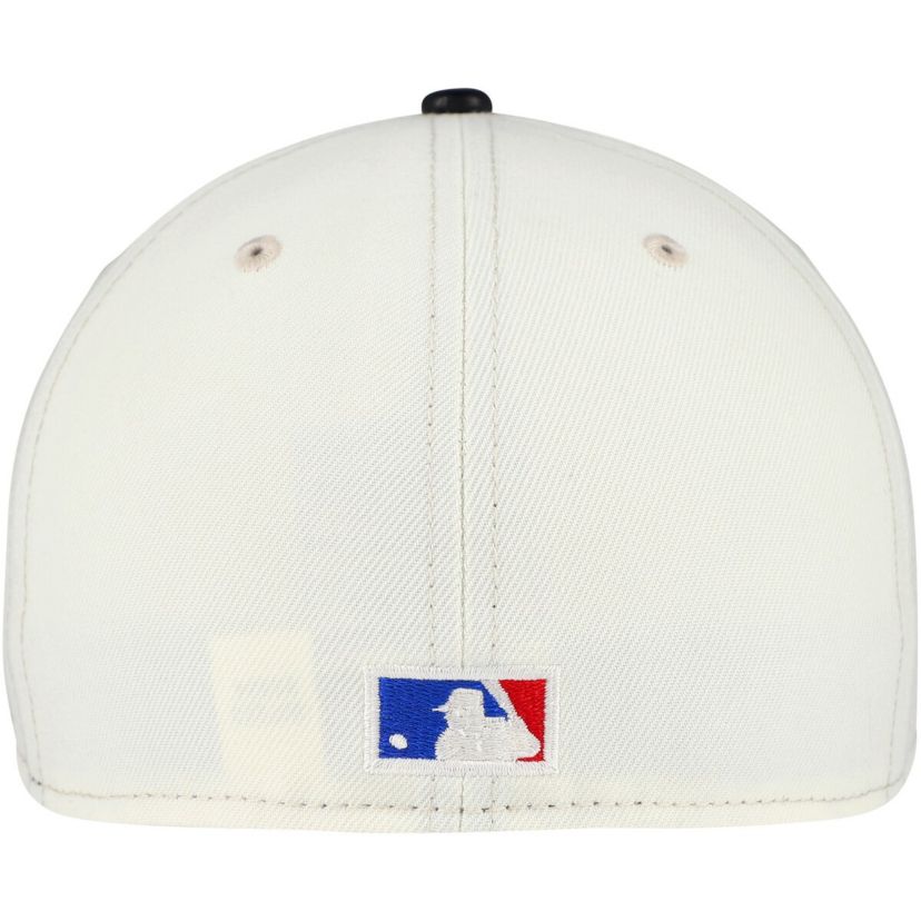 NBA Cream/Black Chicago Bulls Faux Leather Visor Two-Tone 59FIFTY Fitted Hat