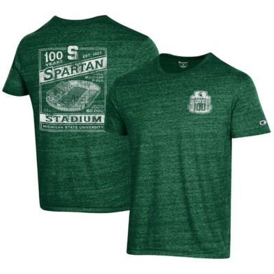 Champion Men's NCAA Michigan State Spartans 100th Anniversary Spartan Stadium T-Shirt, Green, Small