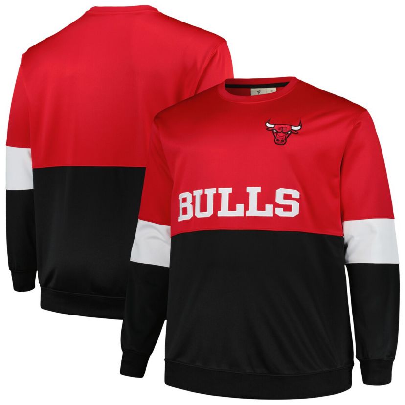 NBA Fanatics Chicago Bulls Big & Tall Split Pullover Sweatshirt