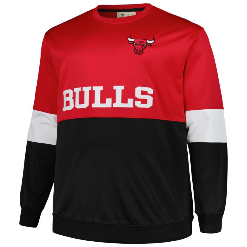 NBA Fanatics Chicago Bulls Big & Tall Split Pullover Sweatshirt