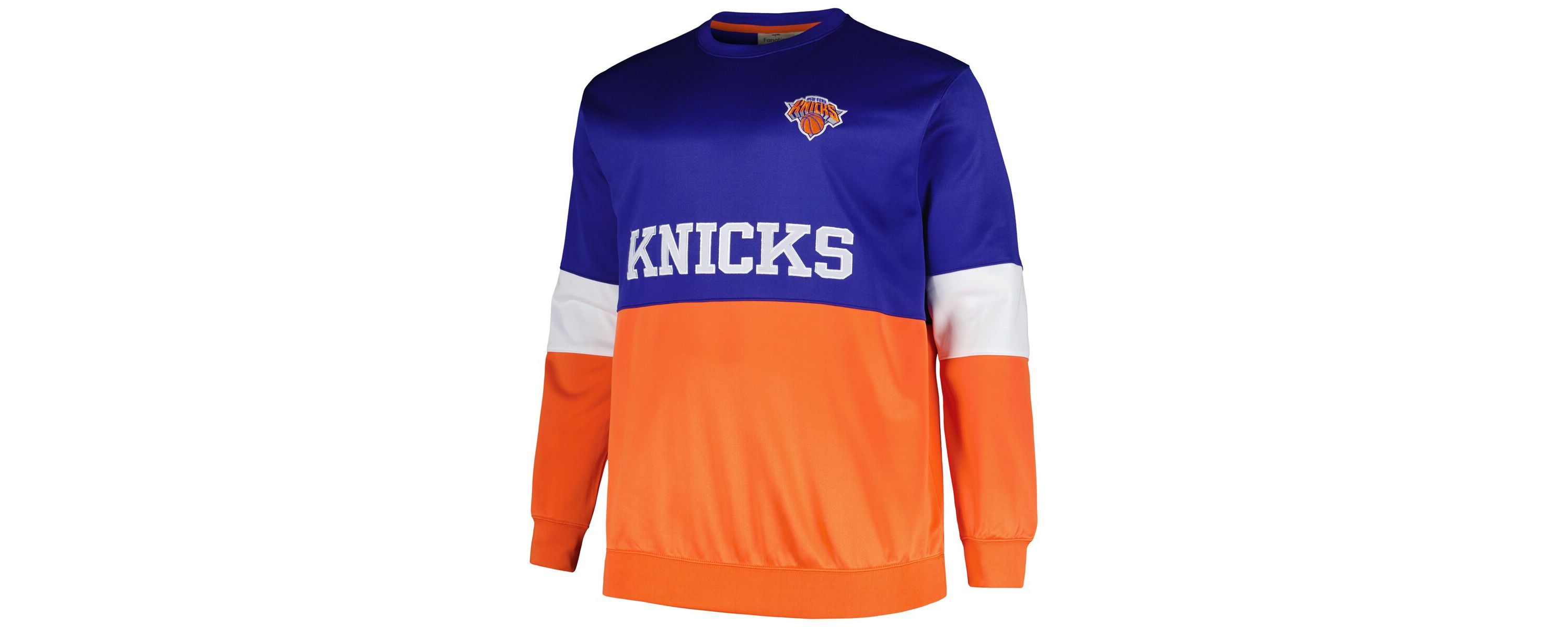 NBA Fanatics Blue/Orange New York Knicks Big & Tall Split Pullover Sweatshirt