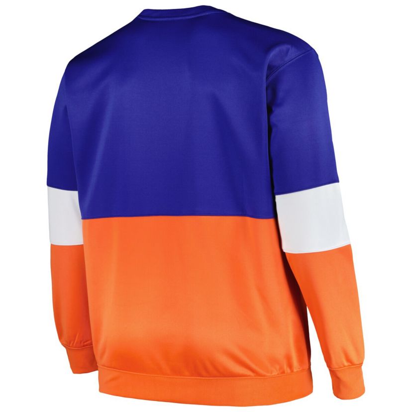 NBA Fanatics Blue/Orange New York Knicks Big & Tall Split Pullover Sweatshirt