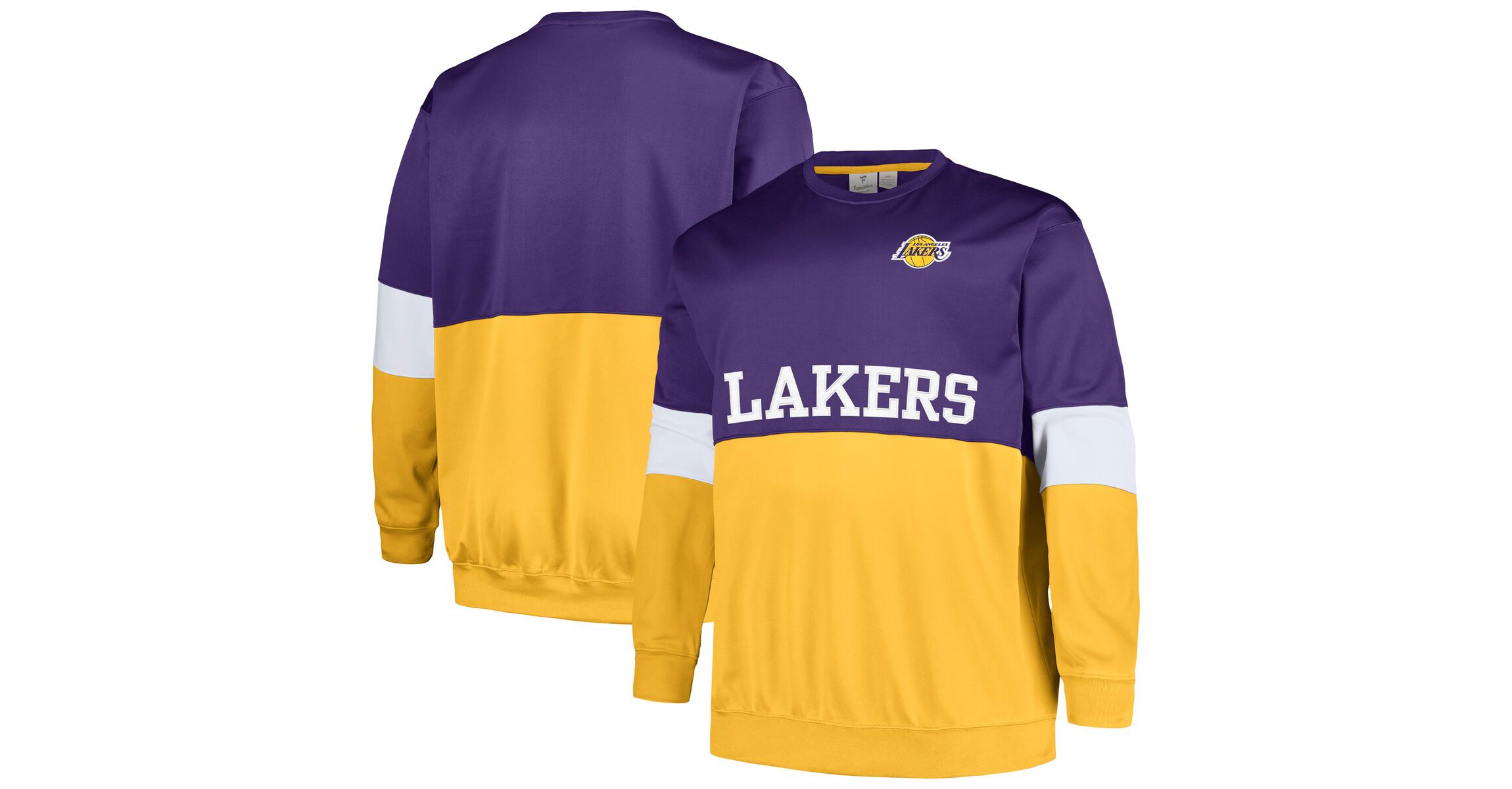 NBA Fanatics Los Angeles Lakers Big & Tall Split Pullover Sweatshirt