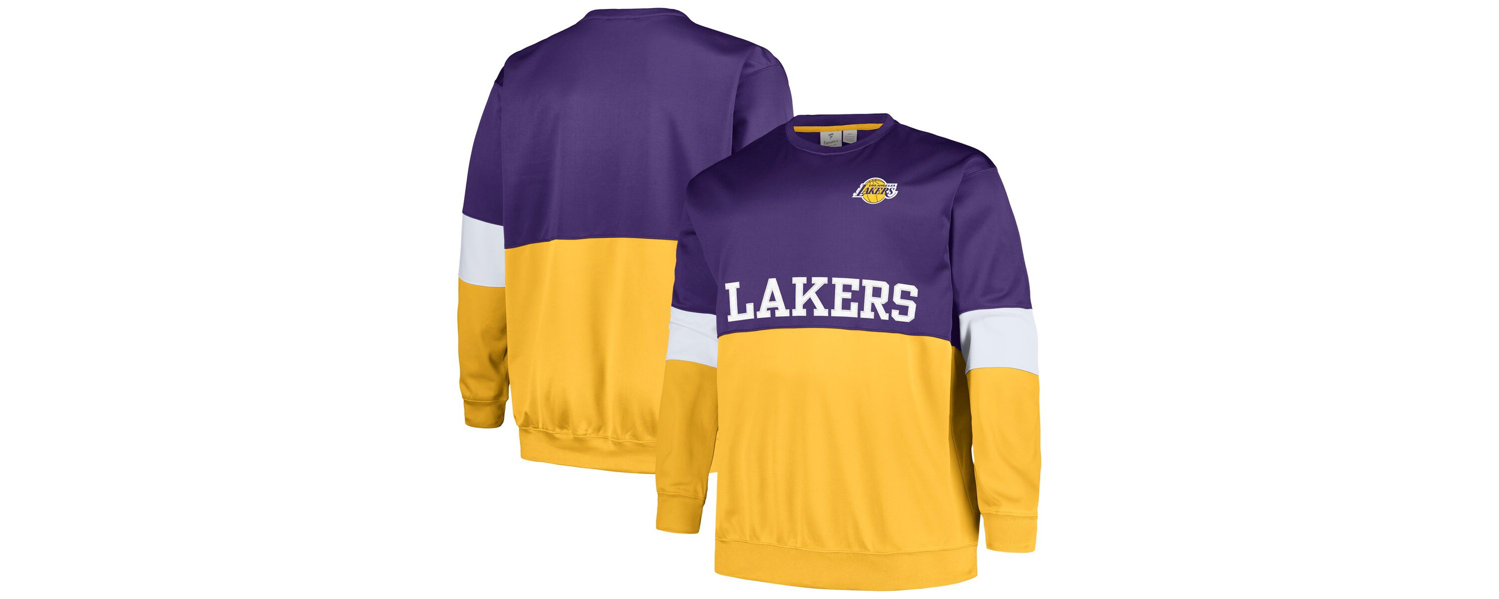 NBA Fanatics Los Angeles Lakers Big & Tall Split Pullover Sweatshirt
