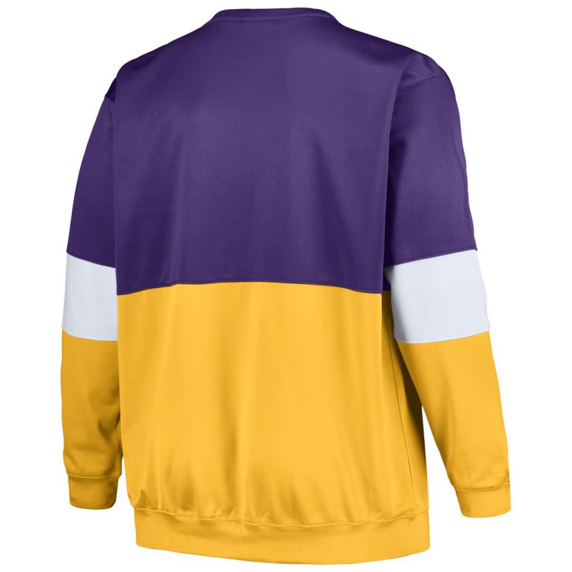 NBA Fanatics Los Angeles Lakers Big & Tall Split Pullover Sweatshirt