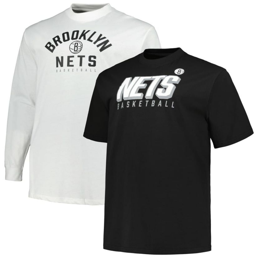 NBA Fanatics Brooklyn Nets Big & Tall Short Sleeve & Long Sleeve T-Shirt Set