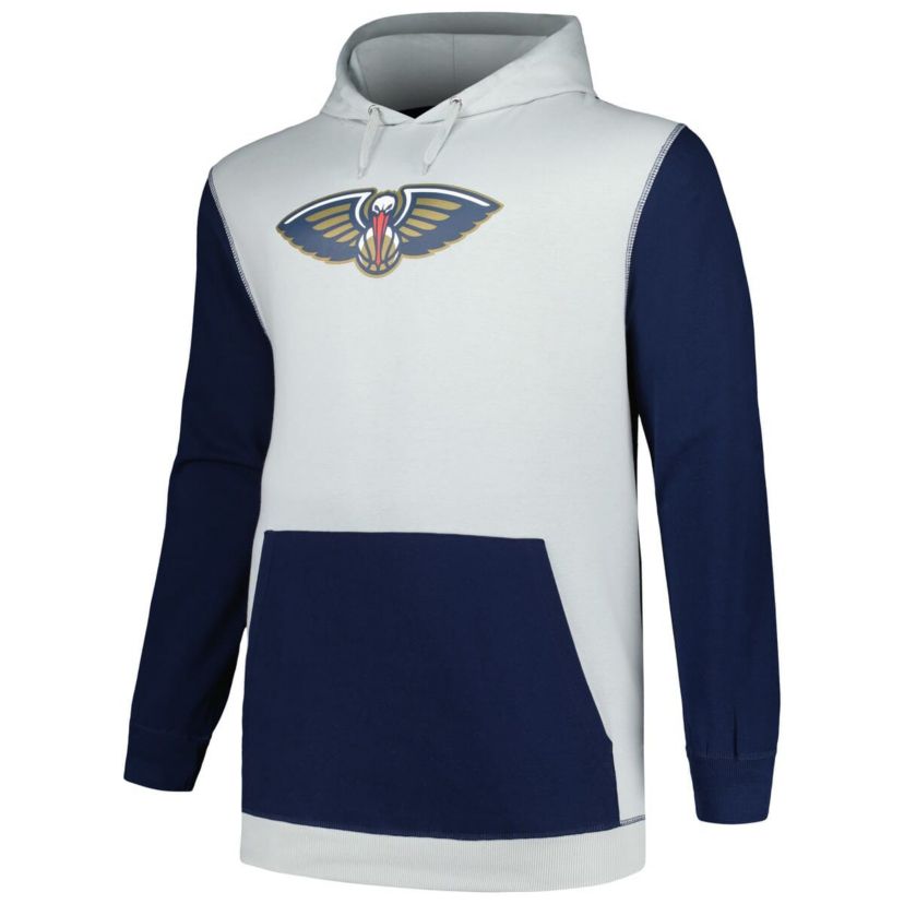 NBA Fanatics Navy/Silver New Orleans Pelicans Big & Tall Primary Arctic Pullover Hoodie