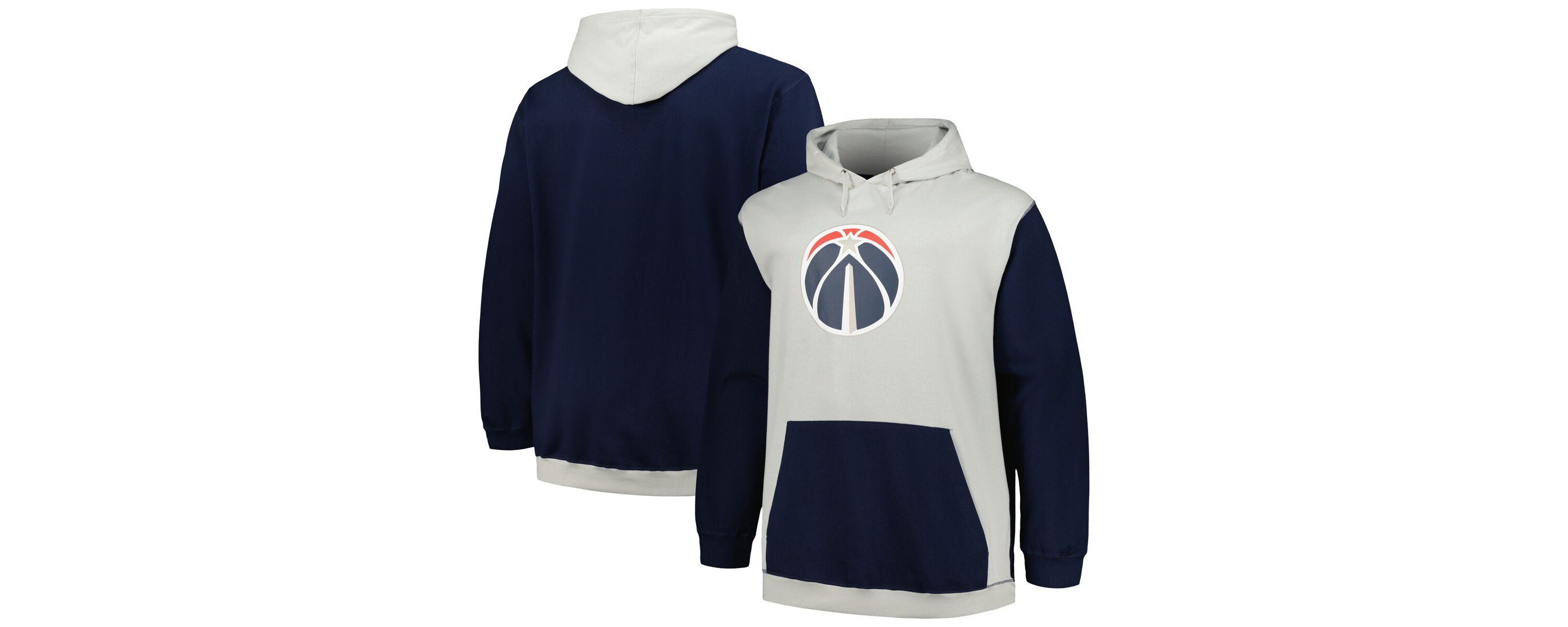 NBA Fanatics Navy/Silver Washington Wizards Big & Tall Primary Arctic Pullover Hoodie
