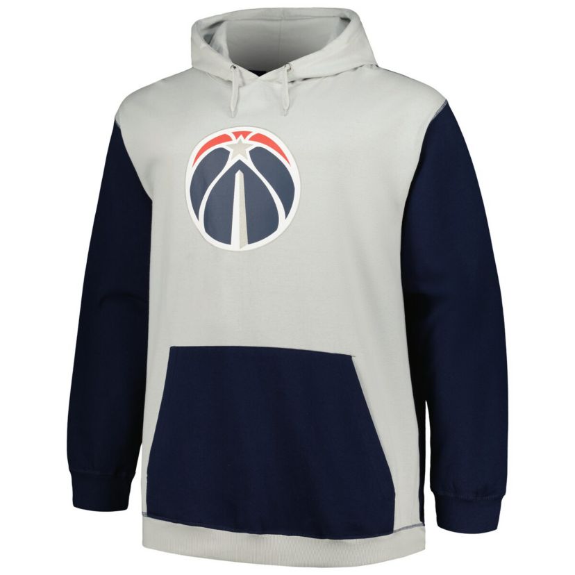 NBA Fanatics Navy/Silver Washington Wizards Big & Tall Primary Arctic Pullover Hoodie